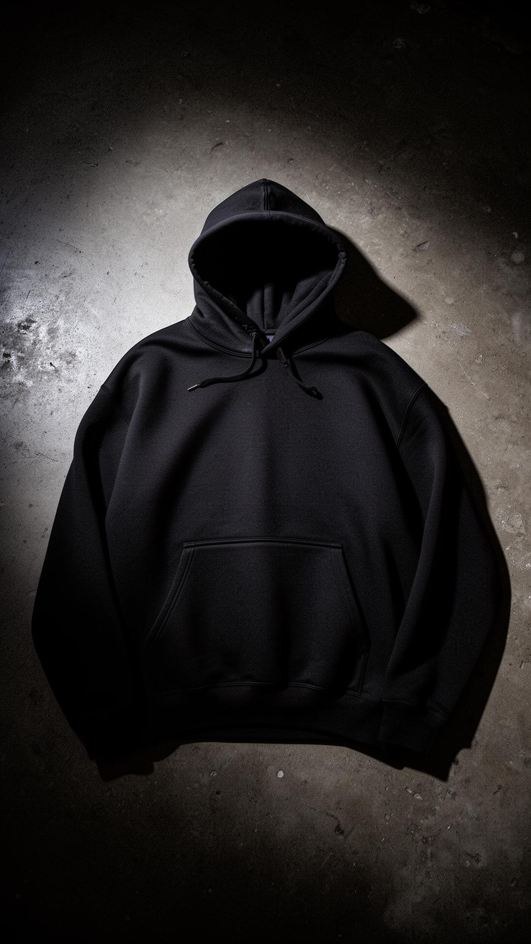 Drop 01 — 500gsm hoodie shot on dark concrete